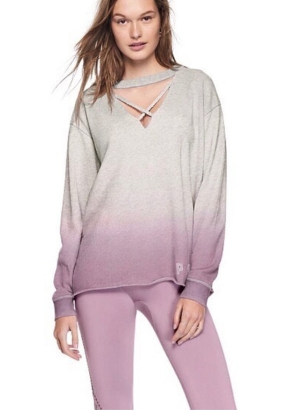 Victoria’s Secret PINK Campus Strappy Sweatshirt Size Large Womens